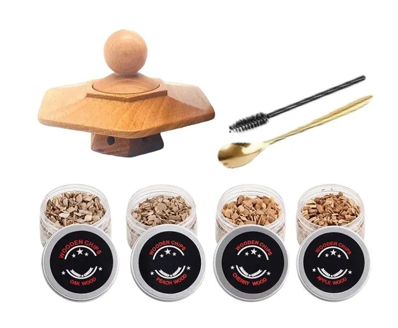 Whiskey & Cocktail Smoker Kit – Wooden Smoked Hood for Drinks & Bar Essentials