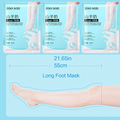 Goat Milk Foot and Hand Mask 6 Pairs – Hydrating and Moisturizing Treatment for Soft, Smooth Skin and Intensive Repair Therapy