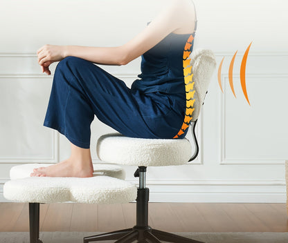 Cross-Legged Meditation Chair – Height Adjustable, Ergonomic Back Support, ADHD-Friendly Design, Smooth Wheels, Velvet or PU Leather Finish for Comfort and Flexibility