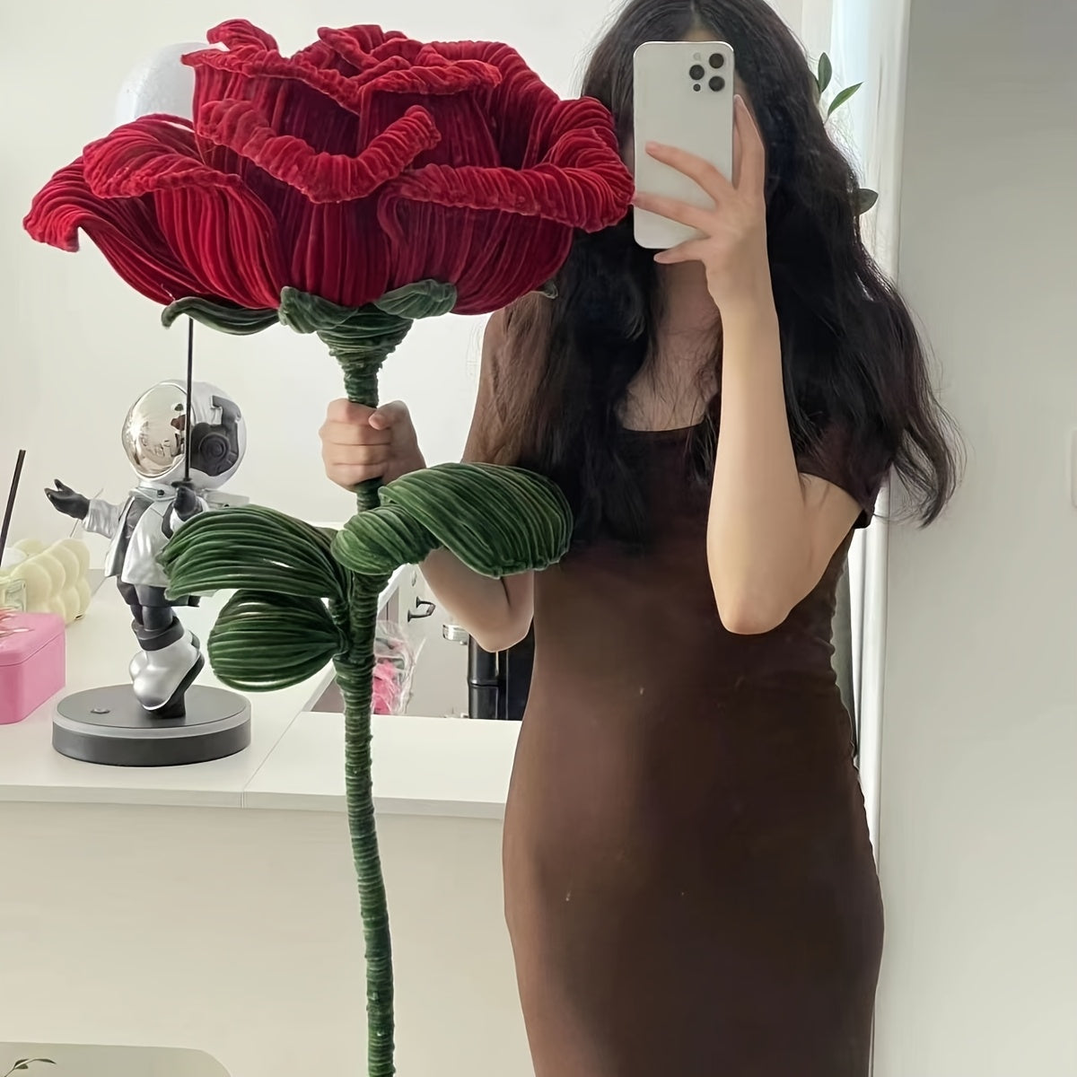 DIY Giant Rose Flower Craft Kit – 757pcs Flexible Pipe Cleaner Twist Rod Material for Handmade Decorations, Valentine’s Day, and Mother’s Day Gifts