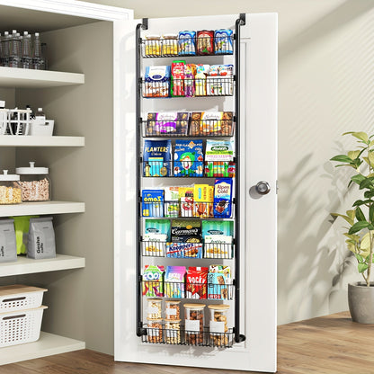 Over the Door Pantry Organizer – Space-Saving Multi-Tier Storage Rack for Kitchen, Bathroom, or Closet Organization with Sturdy Adjustable Hooks for Easy Setup