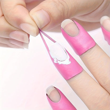 U-Shaped Nail Polish Barrier – 100pcs Latex-Free Spill-Proof Protective Film Stickers for Clean Cuticle Lines & Flawless Nail Art