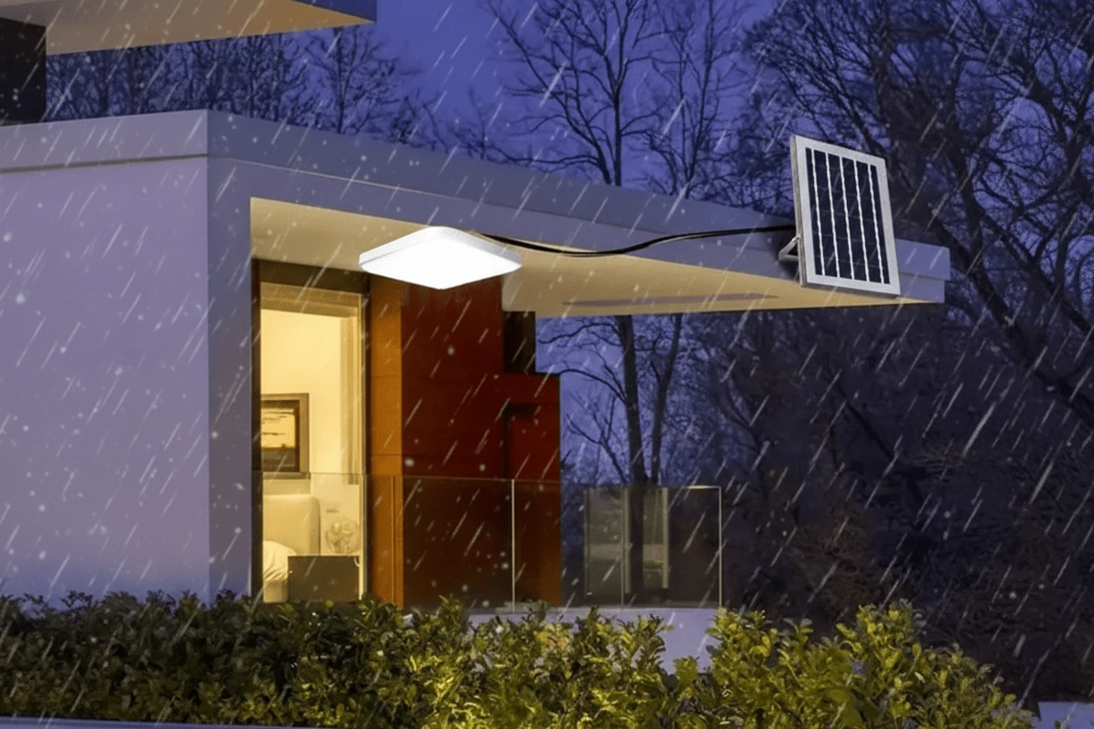Solar LED Ceiling Light with Remote – Energy-Saving Sunset-to-Dawn Lighting for Indoor & Outdoor Spaces