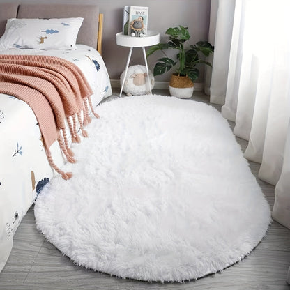 Oval Bedside Carpet Mat – Stylish Bedroom Rug for Bedside, Living Room Coffee Table Accent, and Cozy Modern Home Décor