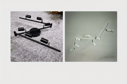 Track Rotating Black Ceiling Spotlights Lighting Kit – 6-Lights with Flexible Heads for Customizable Room Illumination