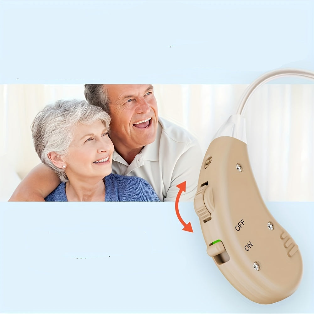 Rechargeable Amplifier Hearing Aids for Seniors – USB Powered Aids, Comfortable Beige Design with Clear Sound & Noise Reduction for All-Day Wear