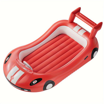 Inflatable Kids Travel Bed – Portable Sleeping Mattress with Raised Sides and Hand Pump for Camping, Hotels, and Home Use
