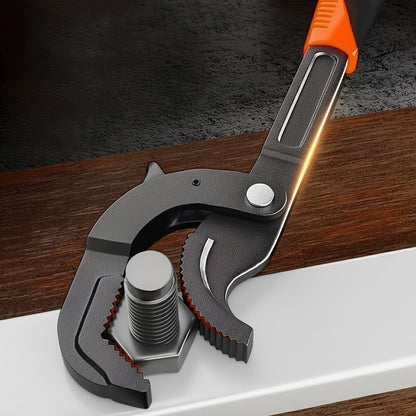 Dual-Handled  Universal Wrench – Quick Grip Pipe Spanner with Auto-Locking Jaws, High Carbon Steel