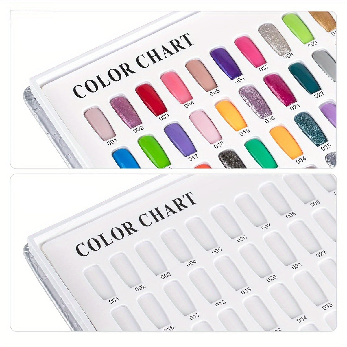 Heart Nail Sample Chart – 308 Color, 360-Tip Gel Display Book for Salon-Ready Nail Art, No Glue or Pasting Needed