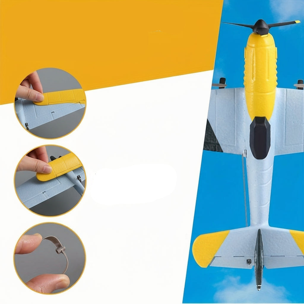Three Channel RC Drone Glider – Foam Airplane with 6-Axis Gyroscope, Stunt Mode & Beginner-Friendly Remote Control