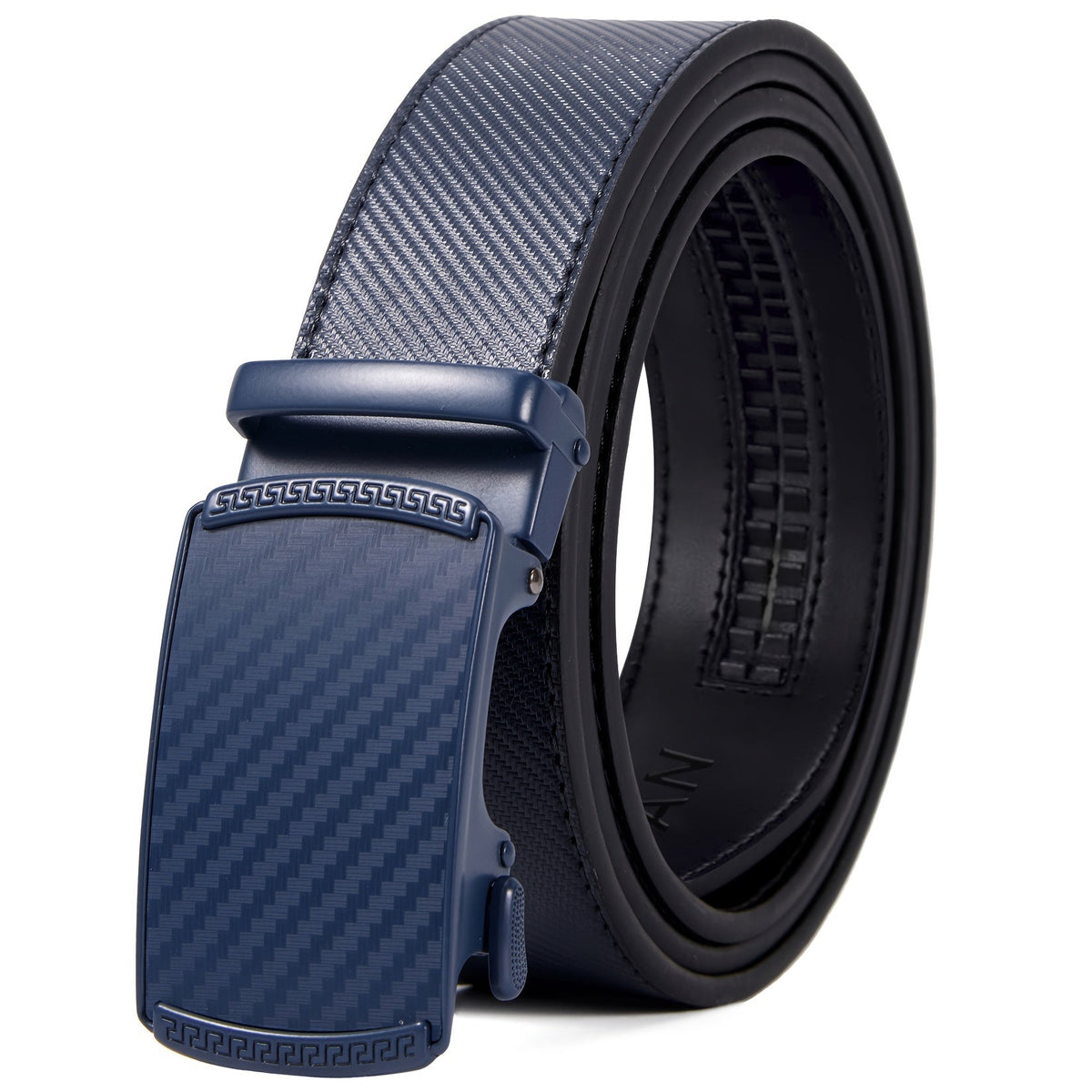Men’s Leather Ratchet Belt – Adjustable Automatic Buckle Dress Belt with Gift Box, 35mm Premium Classic Accessory