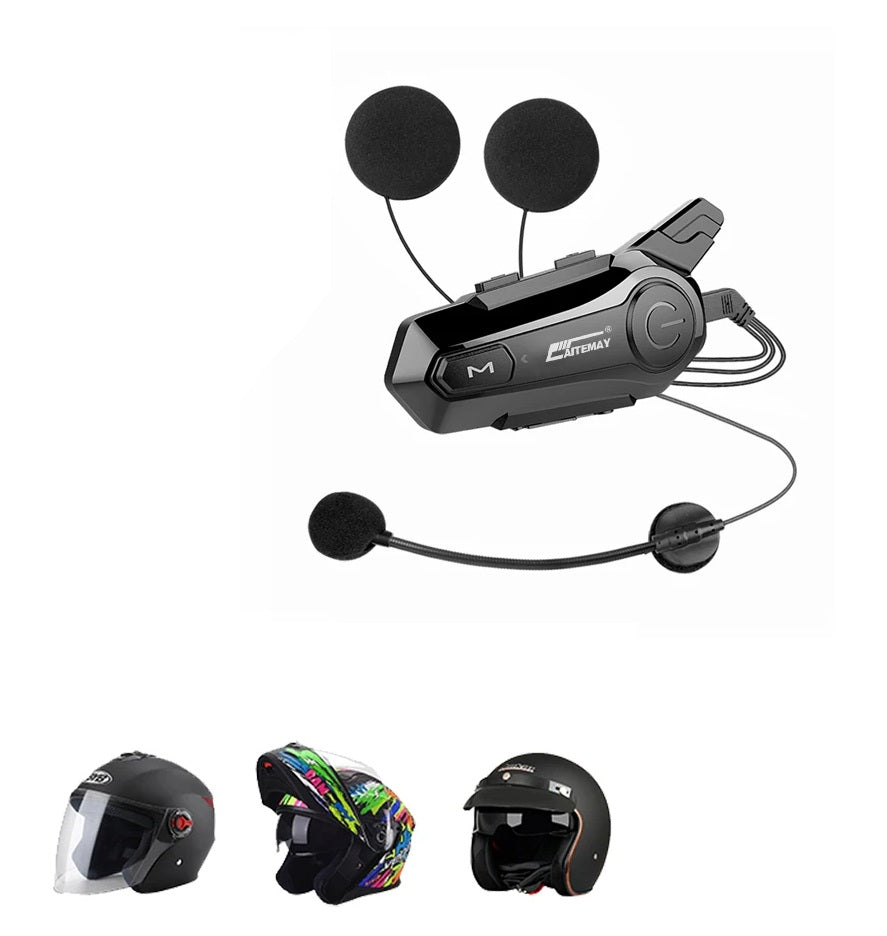Bluetooth Motorcycle Helmet Intercom Headset – 1000M Wireless Interphone, Hands-Free Calls, Crystal Clear Audio for 2 Riders Touring & Adventure