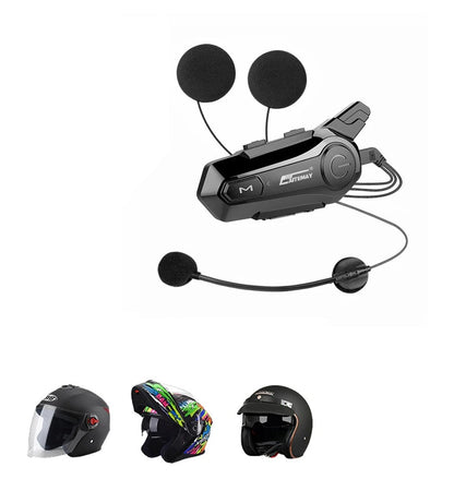 Bluetooth Motorcycle Helmet Intercom Headset – 1000M Wireless Interphone, Hands-Free Calls, Crystal Clear Audio for 2 Riders Touring & Adventure