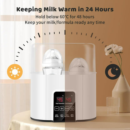 Nursing Baby Bottle Sterilizer - 2-in-1  Bottle Disinfection, Fast Milk Warmer, and Sterilizer