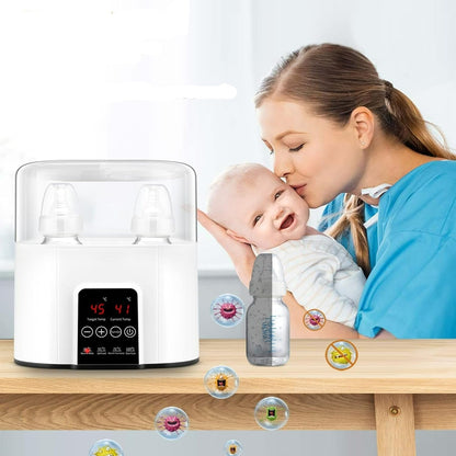 Nursing Baby Bottle Sterilizer - 2-in-1  Bottle Disinfection, Fast Milk Warmer, and Sterilizer