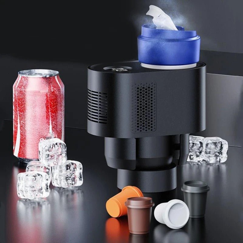 Heated and Cooled Cup Holders - Portable Car Cup Mug Tumbler Cooling Cup Holder 2 in 1