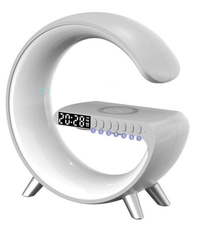 Moon Alarm Clock - 2-in-1 Charger Speaker , LED Night Lamp, Bluetooth High-Definition Stereo