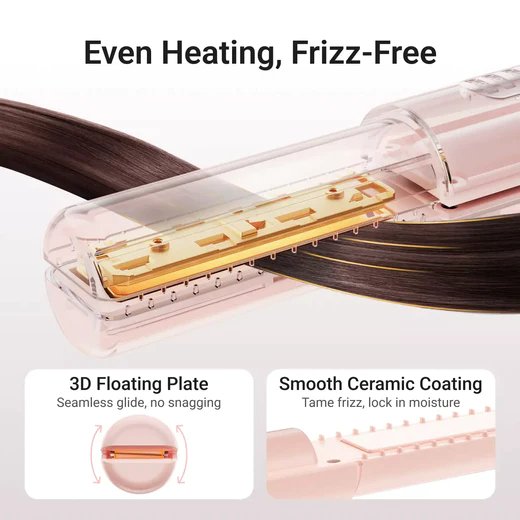 Cordless Hair Straightener and Curler - 2-in-1  Cordless Straightener and Portable Flat Iron for Hair, USB-C Rechargeable Ceramic Mini Flat Iron