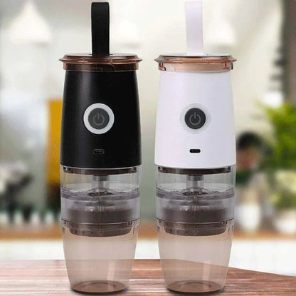 Electric and Portable Mini Coffee Grinder - 2 in 1 USB Hand Crank Coffee Machine with Handle