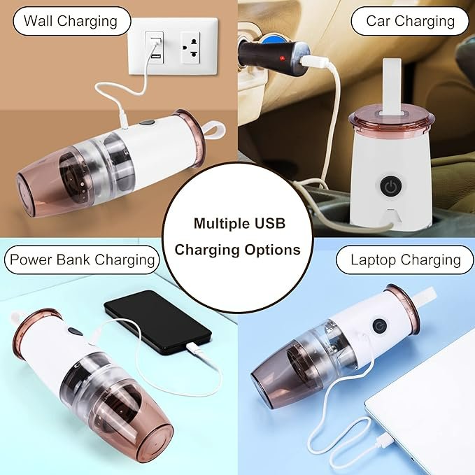 Electric and Portable Mini Coffee Grinder - 2 in 1 USB Hand Crank Coffee Machine with Handle