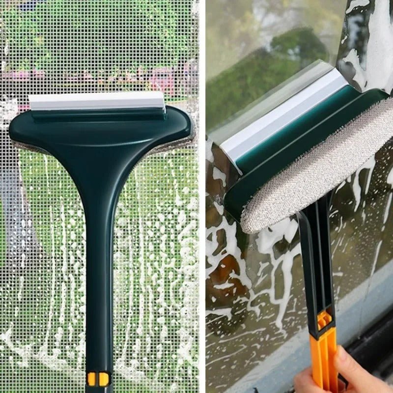 2 in 1 Cleaning Brush - Dry and Wet Dual-use Household Mesh Cleaning Dust Brush Window Cleaning Tool