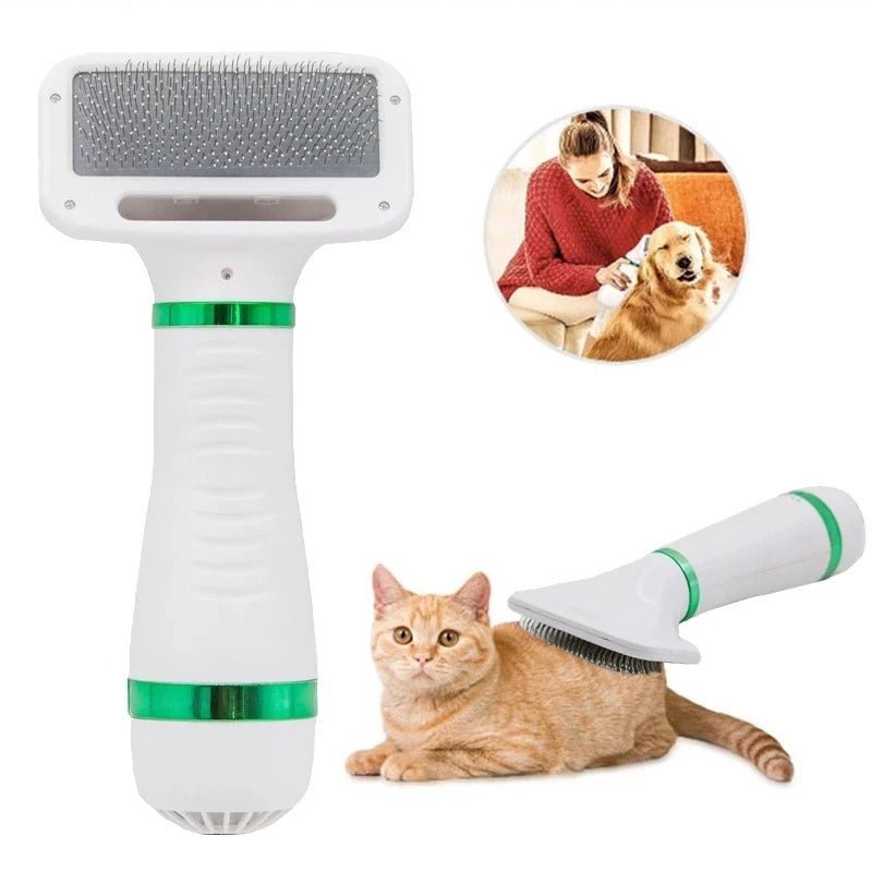 Portable Pet Hair Dryer - 2 in 1  Pet Grooming Cat Hair Comb Dog Fur and Blower Adjustable Temperature Pet Brush