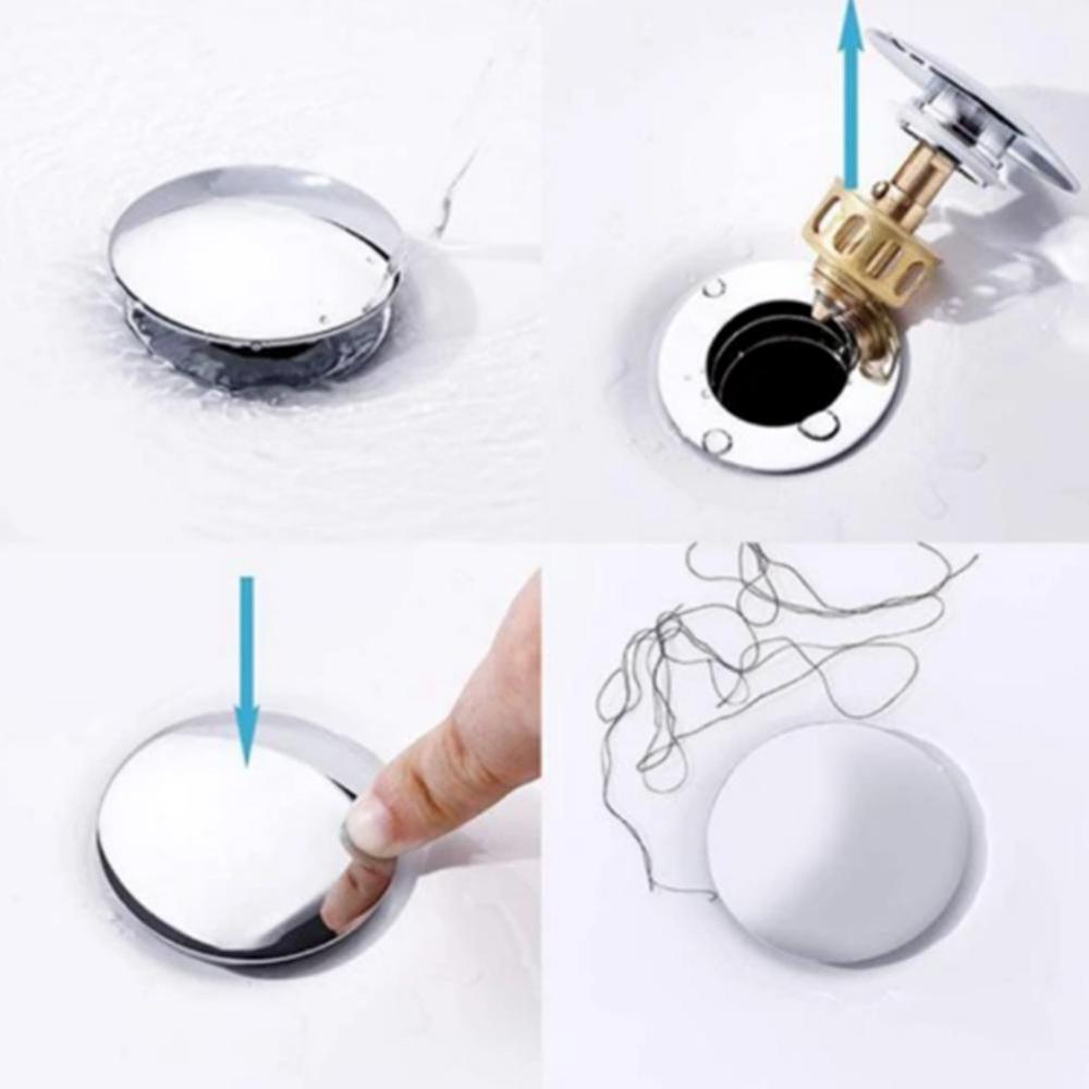 Universal Wash Basin Pop-Up Drain Filter - 2 in 1 Stopper and Filter