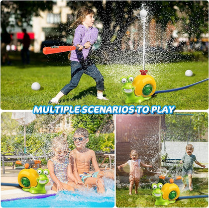 Water Sprinkler - 2-in-1 Baseball Toy for Kids with 360° Rotating Spray
