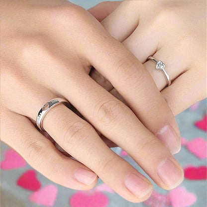 Zircon Heart Couple Rings Set – Timeless Wedding Jewelry for Him and Her Perfect for Valentine's Day