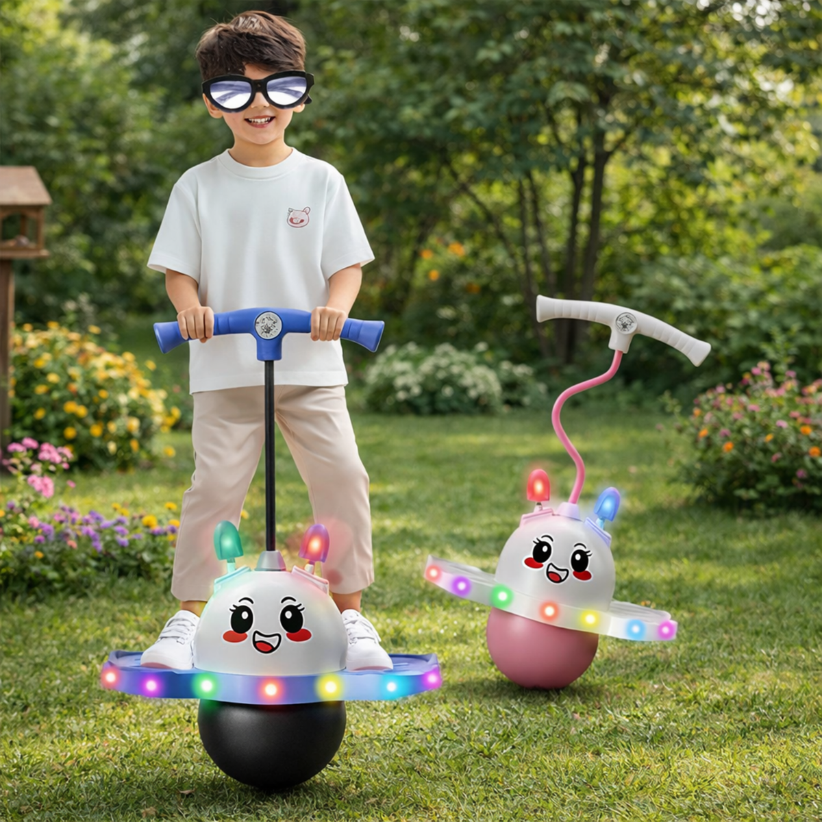 Light-Up Bouncing Ball Fitness Toy – LED Elastic Jumping Ball for Kids & Adults, Balance Training & High Jump Sports Equipment