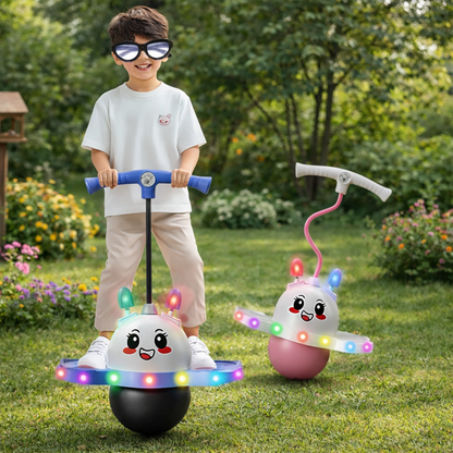 Light-Up Bouncing Ball Fitness Toy – LED Elastic Jumping Ball for Kids & Adults, Balance Training & High Jump Sports Equipment