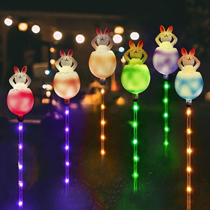 Easter Bunny Eggshell Ground Light String – Glowing Decorative Lights for Festive Yard Displays, Egg Hunts, and Spring Cheer