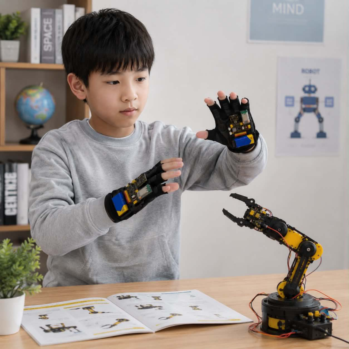 Keyestudio Motion Sensing Gloves – Gesture Control Smart Car Kit for Arduino NANO Plus for Tech Enthusiasts and Advanced DIY Robotic Programming