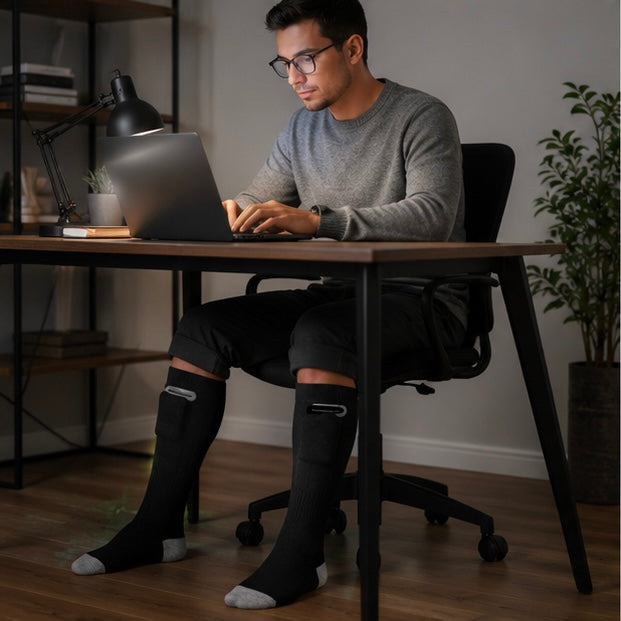 Electric Heated Socks - Rechargeable Thermal Foot Warmers with Adjustable Heating Modes for Winter Outdoor Activities