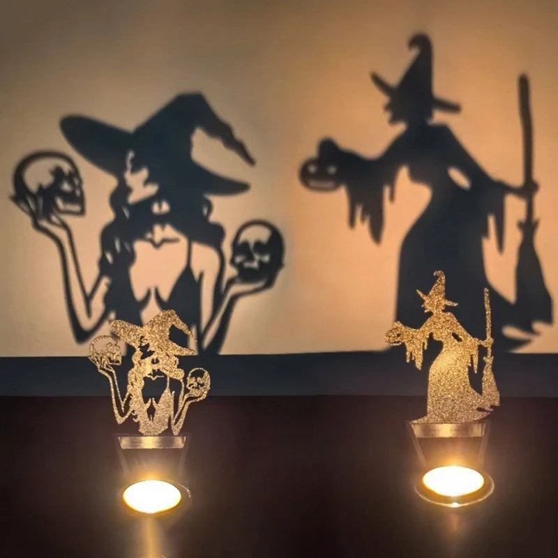 Halloween Decorative Candle Holder – Scary Resin Candlestick Ornament Desk Accessory for Haunted Room Ambiance and Festival Party Décor