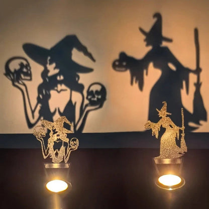Halloween Decorative Candle Holder – Scary Resin Candlestick Ornament Desk Accessory for Haunted Room Ambiance and Festival Party Décor