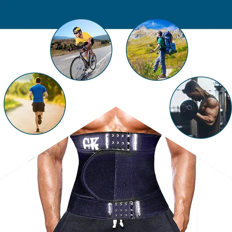 Waist Trainer Sports Belt for Men – Slimming Gym Corset with Belly Trimmer, Body Shaper Wrap for Weight Loss and Core Support