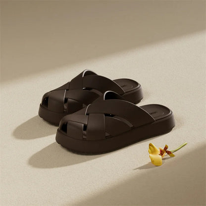 Unisex Closed-Toe EVA Slippers – Soft Anti-Slip Summer Sandals for Men & Women, Outdoor Baotou House Shoes for Home Comfort