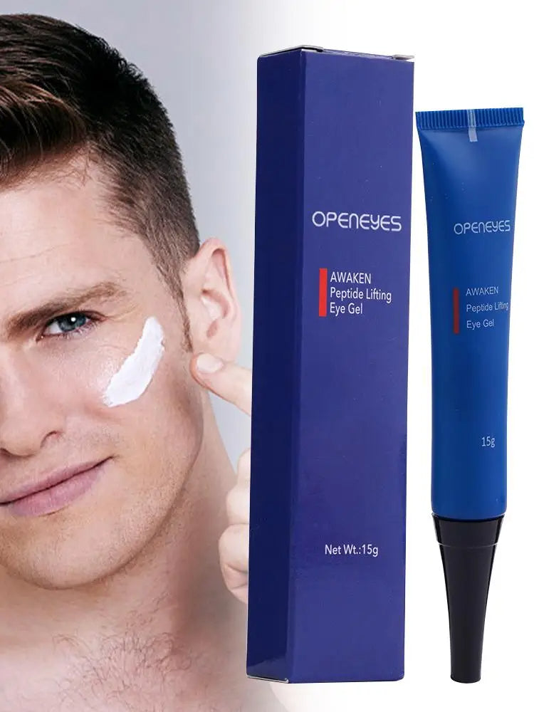 Openeyes Peptide Eye Gel – 15 g Lightweight Lifting Moisturizing Cream for Men to Reduce Dark Circles, Puffiness & Under-Eye Aging