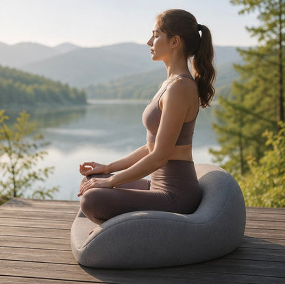 Memory Foam Meditation Cushion – Ergonomic Yoga Sitting Pillow for Floor Seating, Mindfulness Practice and Home Comfort