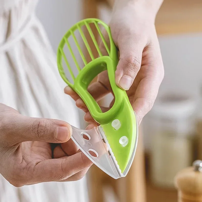 Three-in-One Avocado Slicer Set – Fruit Peeler, Corer and Pulp Separator Kitchen Tool for Easy Avocado Preparation