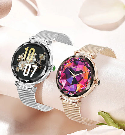 Women’s Fashion Smartwatch with 1.19" AMOLED Screen – Waterproof Fitness Tracker, Heart Monitor & Bluetooth Calling Features