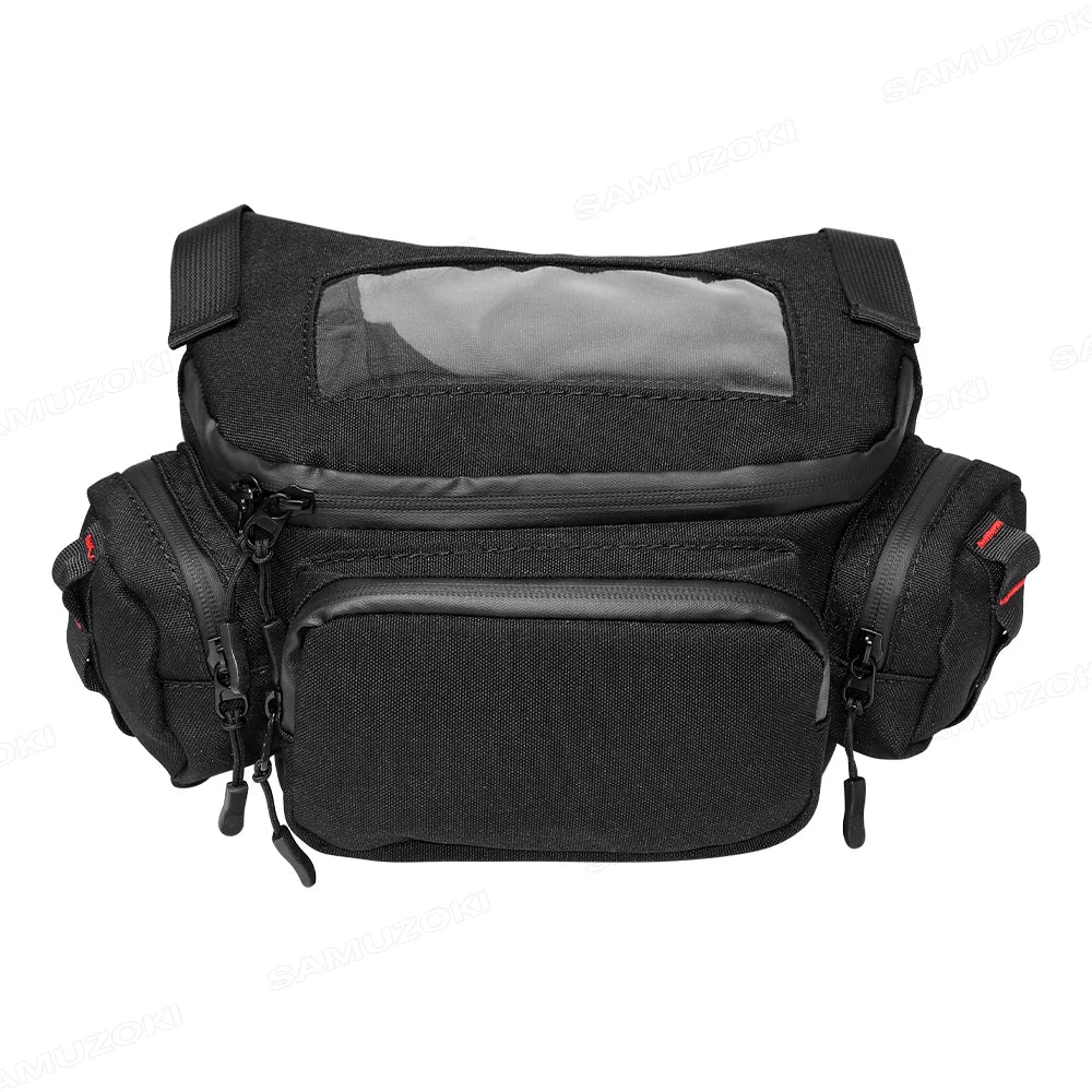 Motorcycle Handlebar & Windshield Storage Bag – Touchscreen Phone Holder, Fuel Tank Pouch, Earphone Case for Vespa & TMAX