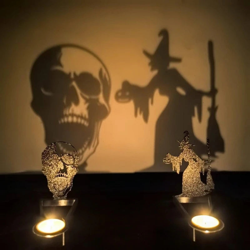 Halloween Decorative Candle Holder – Scary Resin Candlestick Ornament Desk Accessory for Haunted Room Ambiance and Festival Party Décor