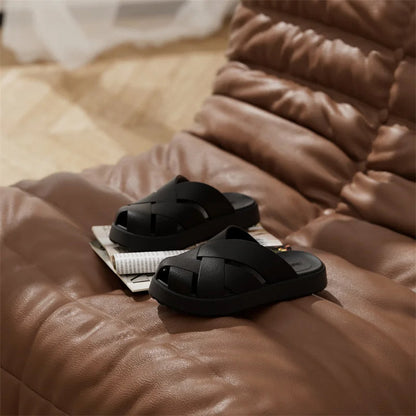 Unisex Closed-Toe EVA Slippers – Soft Anti-Slip Summer Sandals for Men & Women, Outdoor Baotou House Shoes for Home Comfort