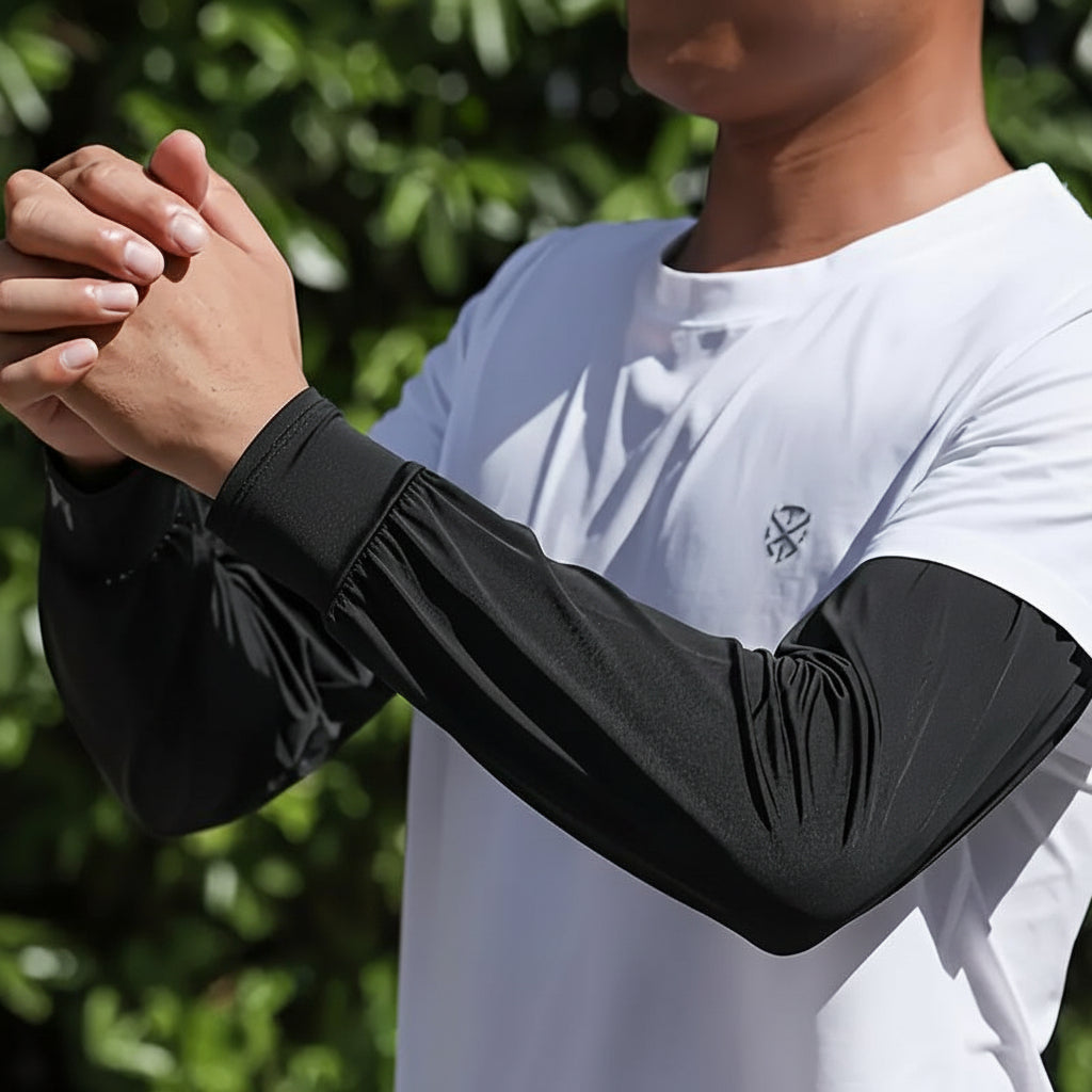 UV Protection Cooling Arm Sleeves – Half-Finger Design, Sweat-Wicking Fabric for Outdoor Sports & Running