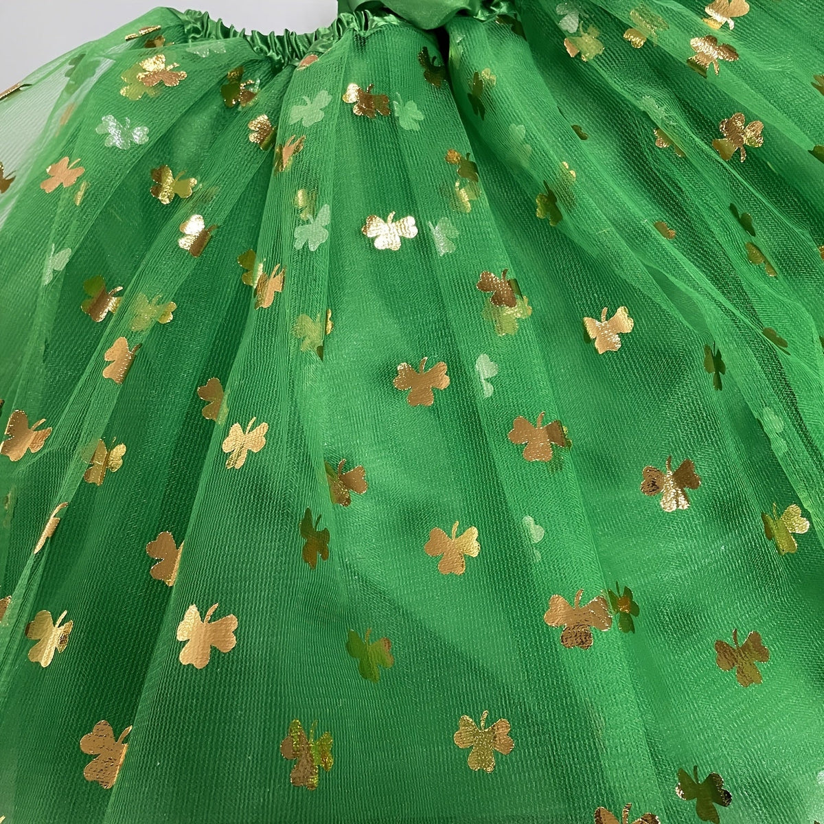 Anime-Inspired Shamrock Tulle Skirt – Adjustable Waist St. Patrick’s Day Costume with Cute Clover Print for Women’s Festive Style