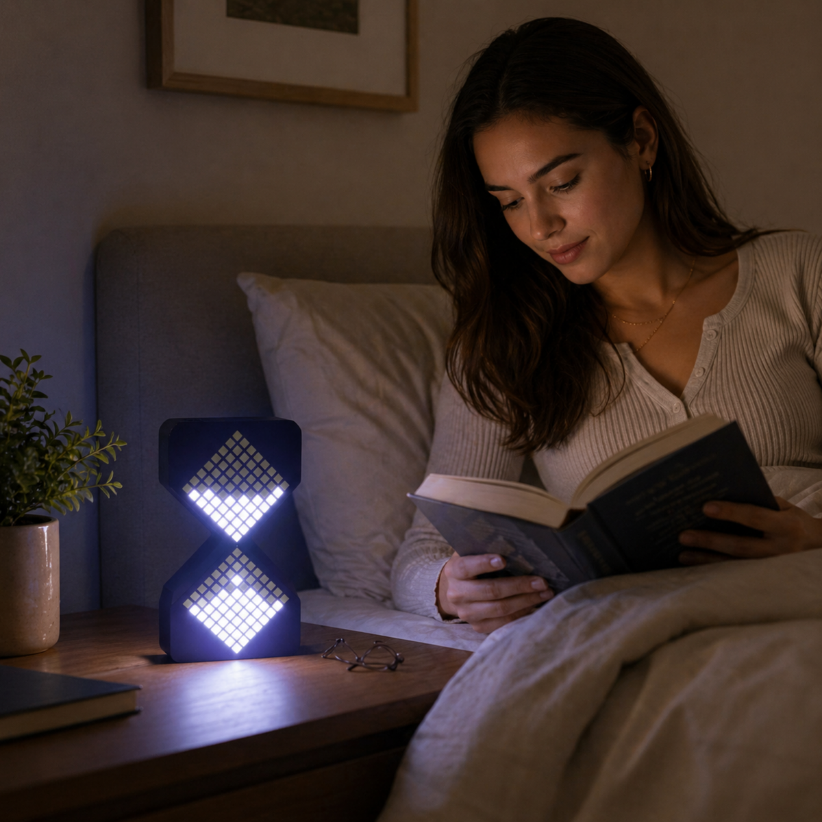 Cyber LED Digital Hourglass Timer – Gravity Sensing Electronic Sand Clock with 1–30 Minute Timer, Futuristic Desk Decoration and Smart Home Gadget