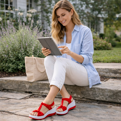 Women’s Wedge Summer Sandals – Elegant Low Heel Open Toe Dress Sandals for Women, Comfortable Lightweight European Style Casual Fashion Footwear