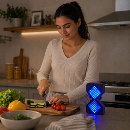 Cyber LED Digital Hourglass Timer – Gravity Sensing Electronic Sand Clock with 1–30 Minute Timer, Futuristic Desk Decoration and Smart Home Gadget